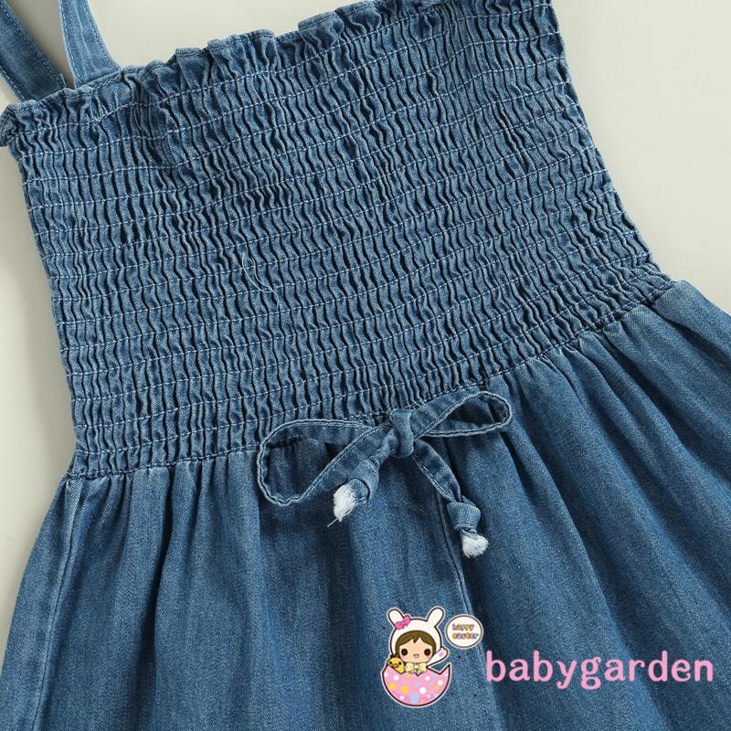 Bộ áo liền quần hai dây màu trơn có thể điều chỉnh thời trang cho bé gái từ 6 tháng tuổi