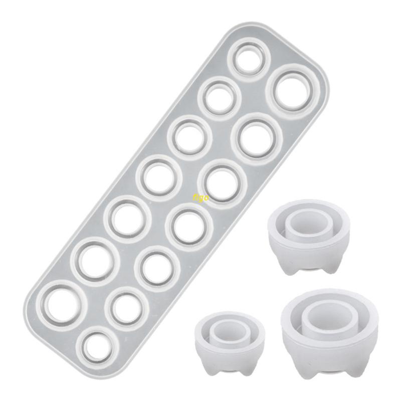 Khuôn silicone làm trang sức hình nhẫn 17 ô DIY