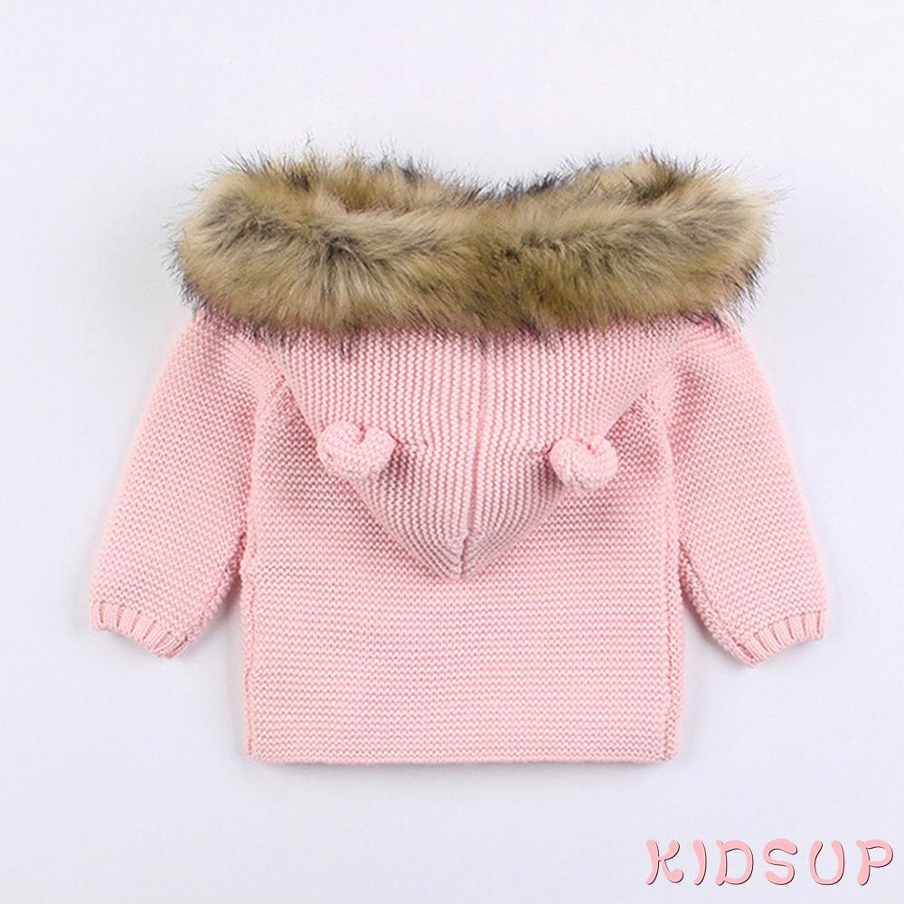 Áo Khoác Cardigan Dệt Kim Giữ Ấm Mùa Đông Cho Bé