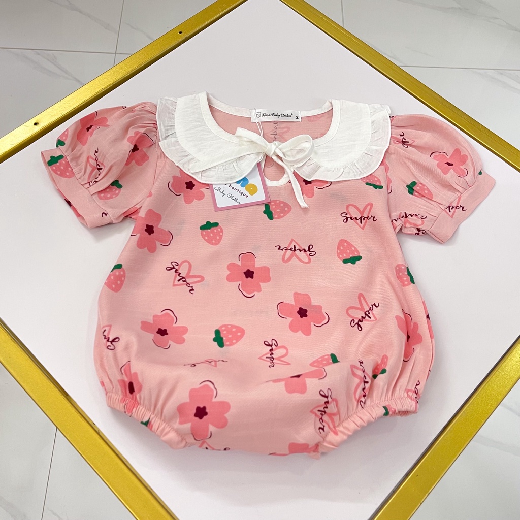 Bodysuit cho bé gái Nina Kids Boutique Body cộc tay cho bé sơ sinh 0 24 tháng