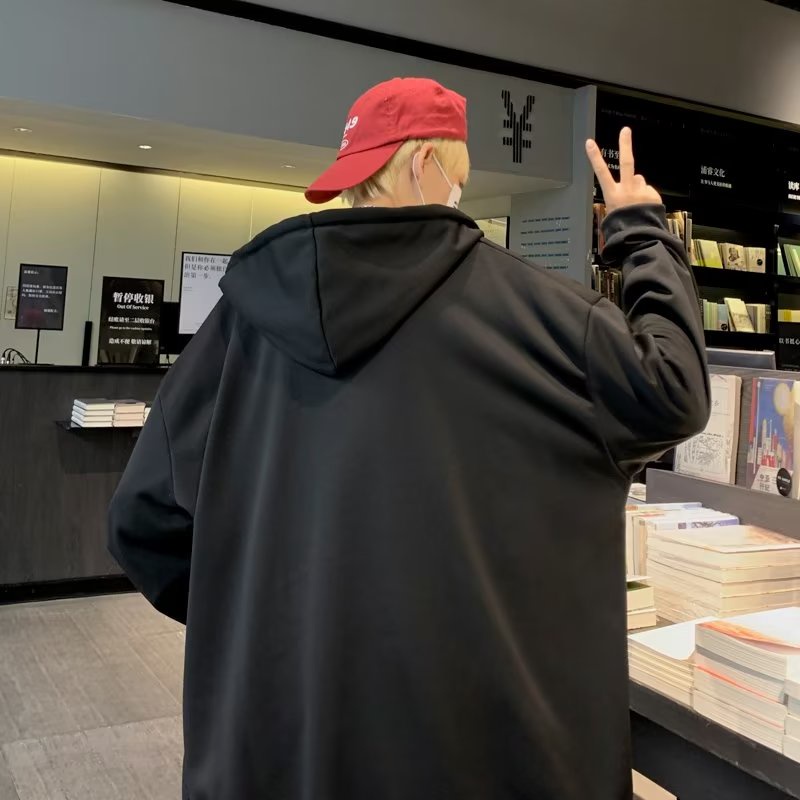 Áo hoodie nam tay dài dáng rộng có dây rút thời trang nam áo hoodie nam nữ có dây kéo đơn giản phong cách hàn quốc áo khoác có mũ unisex trơn form rộng bigsize cặp đôi