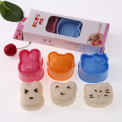 Khuôn cơm bento ép cơm tạo ngộ nghĩnh kích thích cho bé ăn ngon miệng (bộ 3 khuôn)