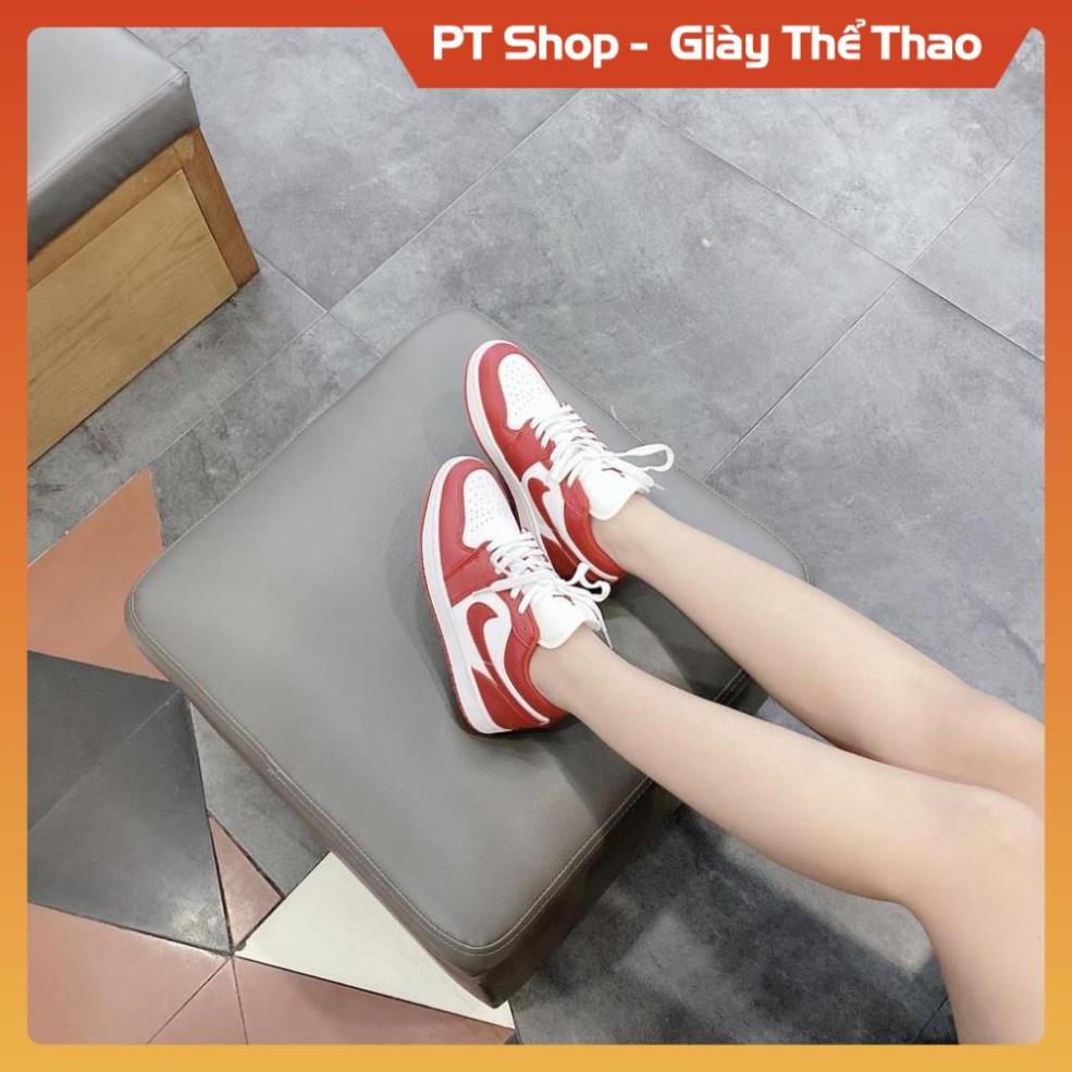 [Hàng Tôt + FreeShip] Giày Sneaker JD1 Cổ Thấp Màu Đỏ Trắng Xịn Sò, Giầy JD nam nữ Hot hít