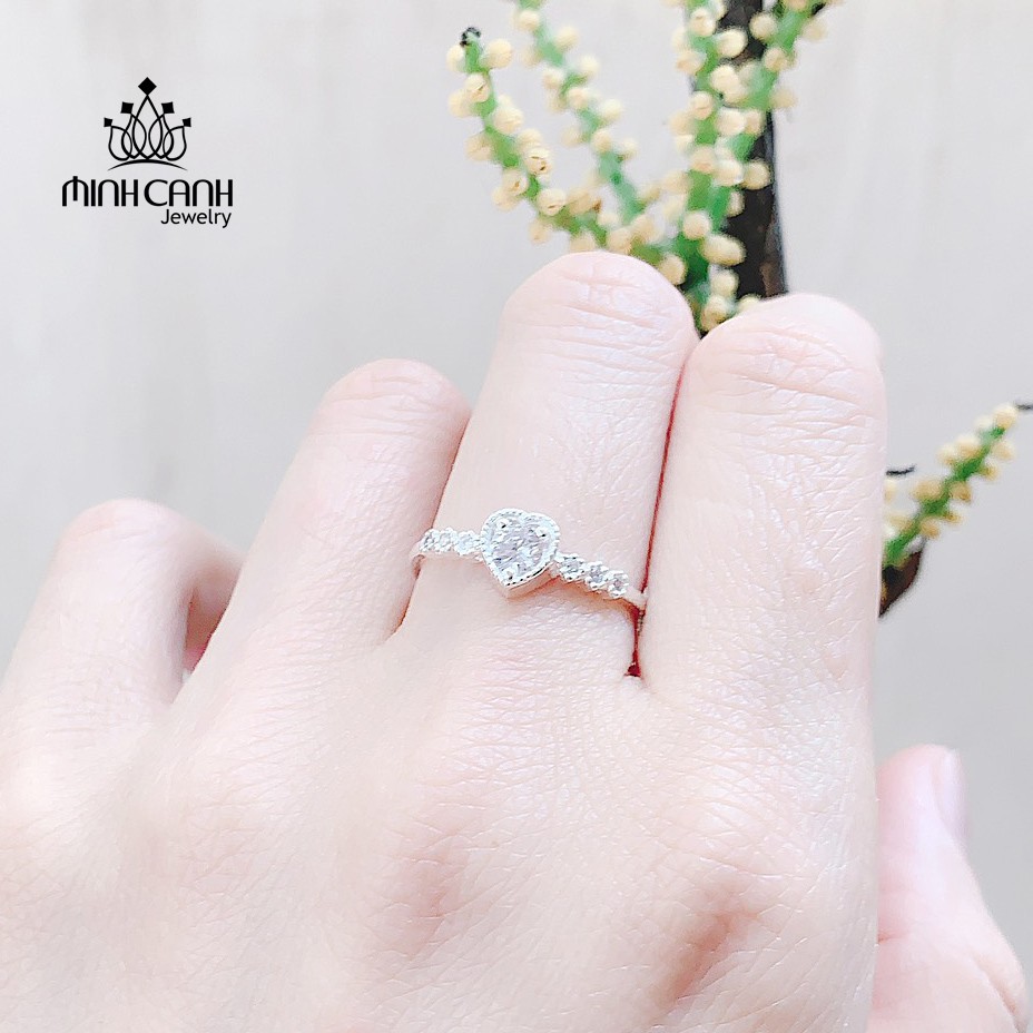 Nhẫn Bạc Nữ Hình Trái Tim Đính Đá - Minh Canh Jewelry