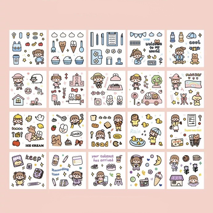 1 tấm sticker random hình cô bé dễ thương || Nhà Kawaii