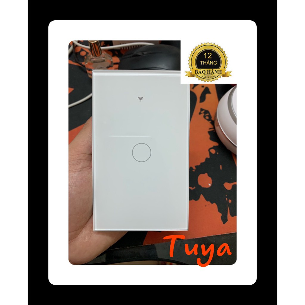 Công Tắc Tuya 1 Nút Cảm Ứng Mặt Kính Dùng Áp Tuya. Smart (wifi+rf 433) Áp Tuya Smart. Áp Smart Life