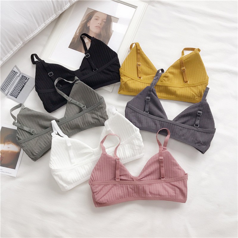 Áo bra 2 dây nữ đẹp, áo lót không gọng thắt nơ có đệm ngực JOCOSI B308