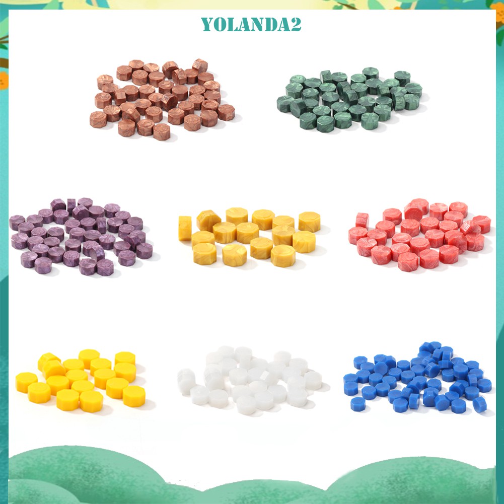 Bộ 100 Con Dấu Sáp Hình Bát Giác Cổ Điển Dùng Làm Tem Đóng Dấu