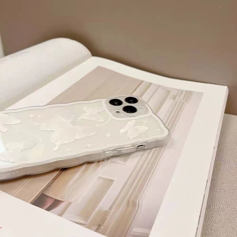 Ốp Điện Thoại Trong Suốt Họa Tiết Bướm Dễ Thương Dành Cho iphone 6 7 8 plus xs max xr x 13 mini 12 11 pro max