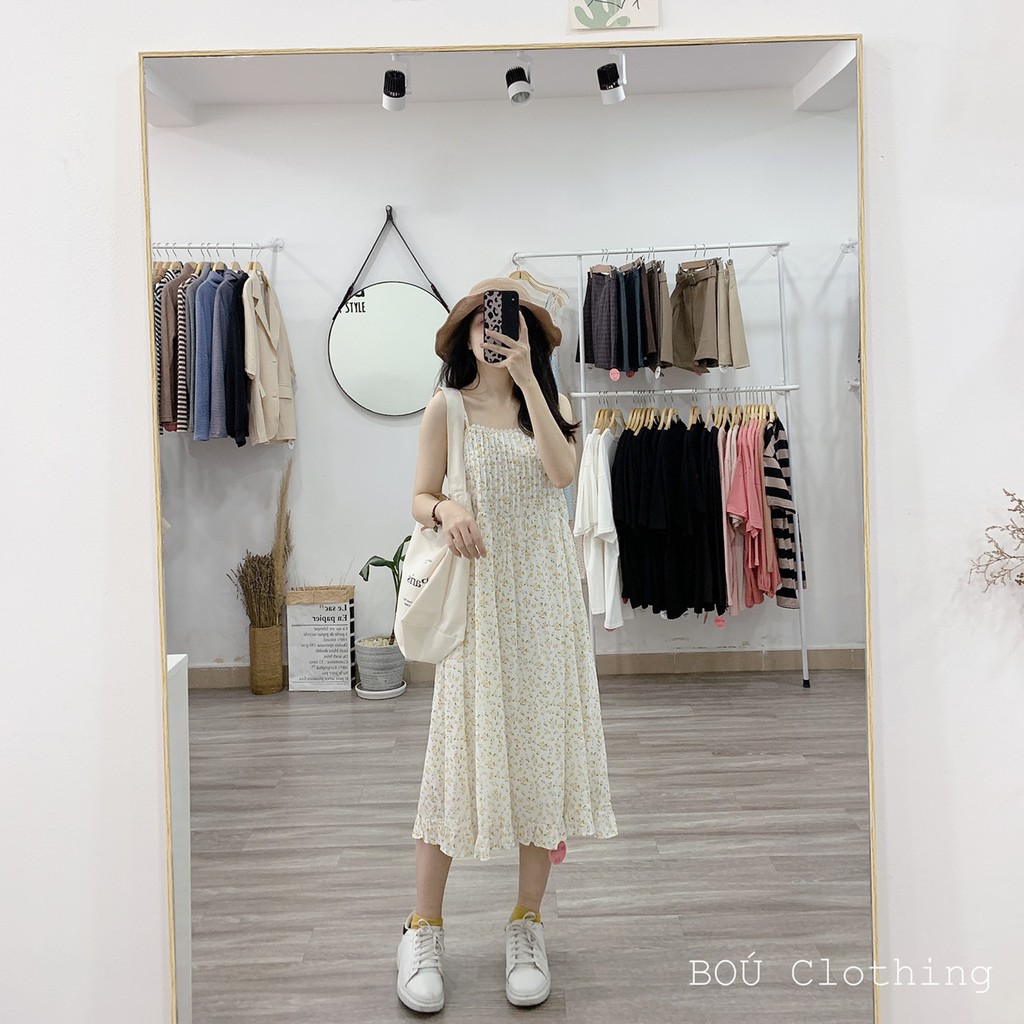 Đầm hoa 2 dây xếp ly cho Nữ | BigBuy360 - bigbuy360.vn