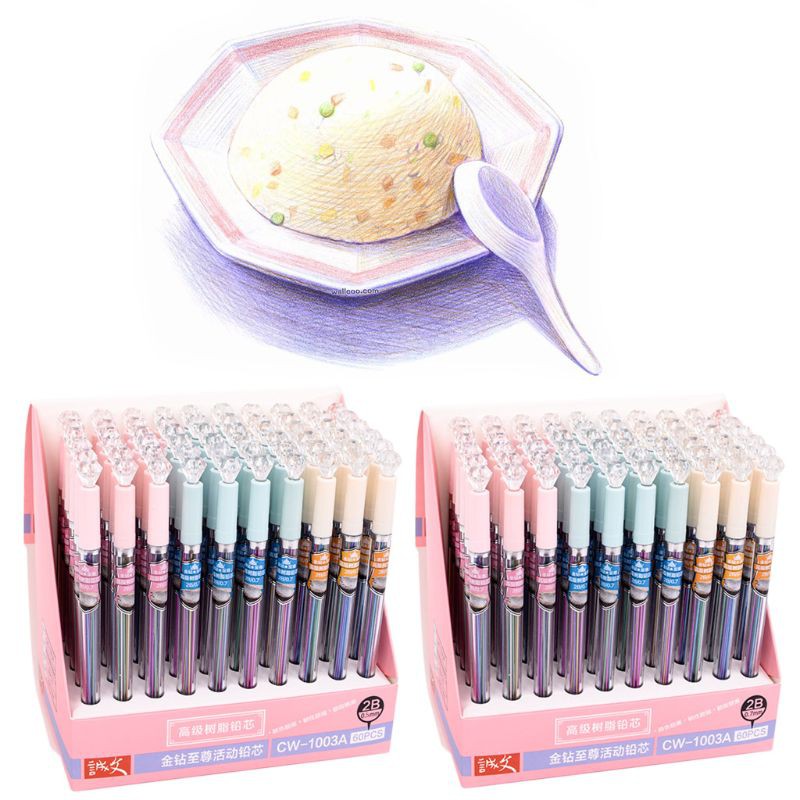 Hộp ruột bút chì bấm cơ vẽ nghệ thuật nhiều màu sắc ngòi 0.5/ 0.7mm