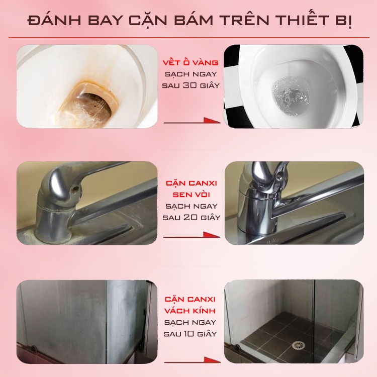 Combo Tẩy Cặn Canxi Hiclean và Tẩy Dầu Mỡ Nhà Bếp Hiclean, sạch nhanh chóng, hiệu quả tức thì, Nhập Khẩu Hàn Quốc