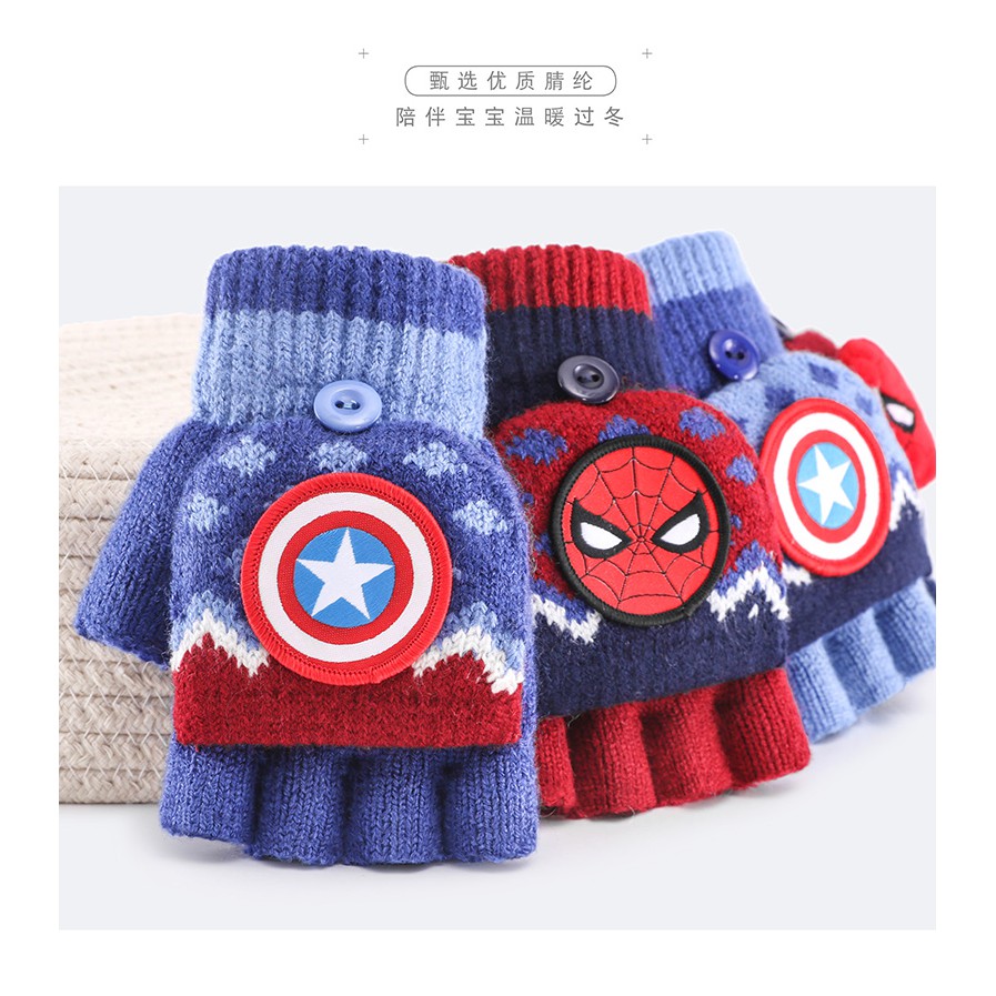 Disney Găng Tay Hở Ngón Giữ Ấm Mùa Đông Cho Bé