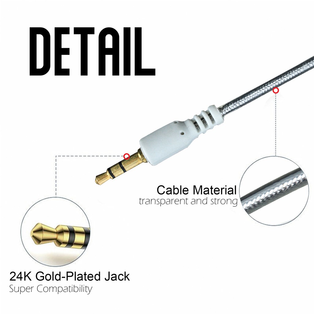 Dây cáp chuyển đổi từ cổng 3.5mm sang cổng AUX cho loa MP3 xe hơi 1.5m