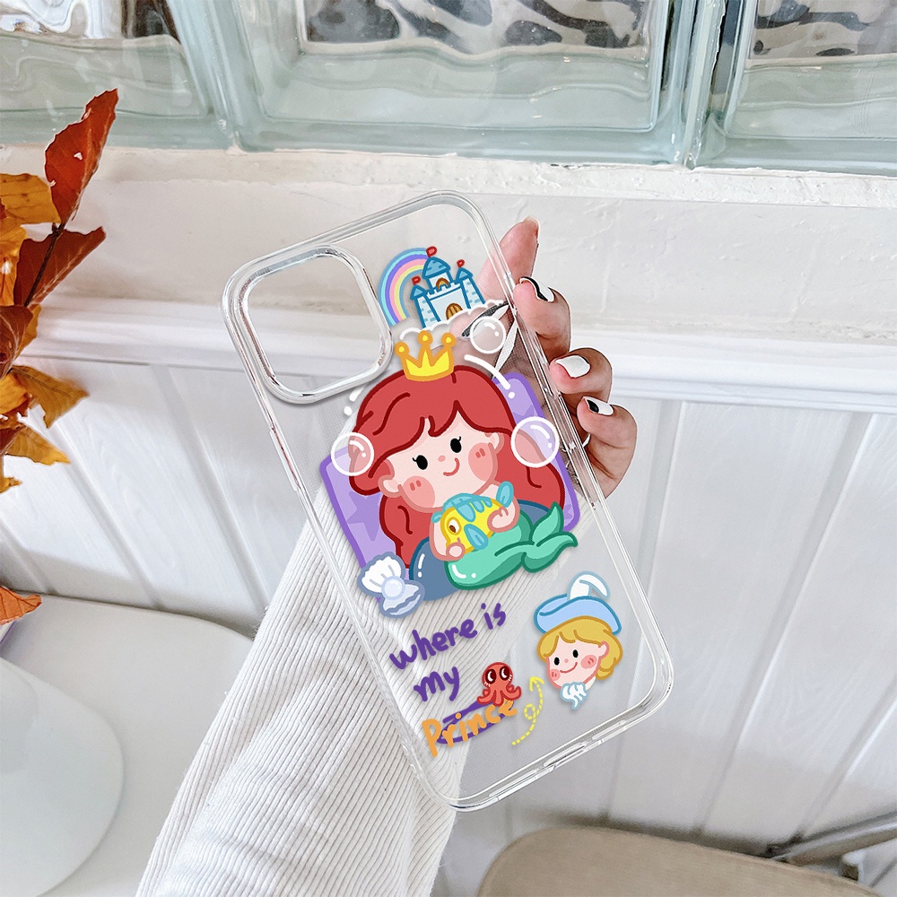 Ốp Điện Thoại Họa Tiết Hoạt Hình Nàng Tiên Cá Cho Iphone 11 Pro Max 12 Pro Max 13 Pro Max Mini 6 7 8 6 7plus Se 2020 X Xs Xr 5 4