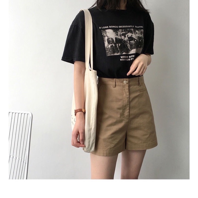QUẦN SOOC NỮ QUẦN SHORT NỮ KAKI TÚI MỔ ULZZANG LƯNG CAO PHONG CÁCH HÀN QUỐC TRẺ TRUNG