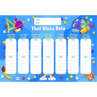 Thời khóa biểu khổ A5 - A4 Decal tự dính