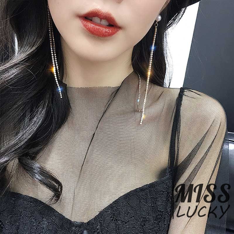 Khuyên tai dáng dài phong cách Hàn Quốc sang trọng cho nữ