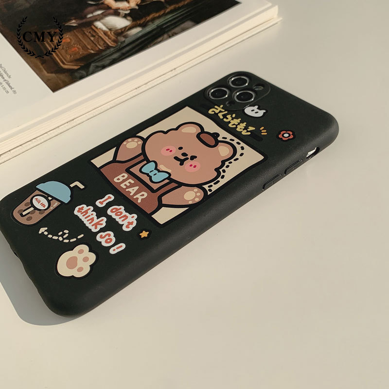 Ốp lưng silicon họa tiết gấu đáng yêu cho iPhone 11 Pro Max X Xr Xs Max 7 8 Plus Se 2020 12 pro max 12 mini | BigBuy360 - bigbuy360.vn