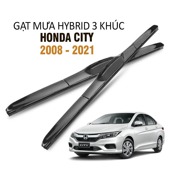 Gạt Mưa Xe Honda City Hybrid 3 Khúc Lưỡi Silicone Cao Cấp Chính Hãng