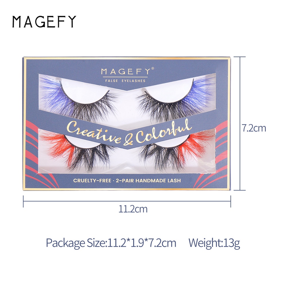 [Hàng mới về] Set 2 cặp lông mi giả màu sắc đa dạng thời trang tiện dụng