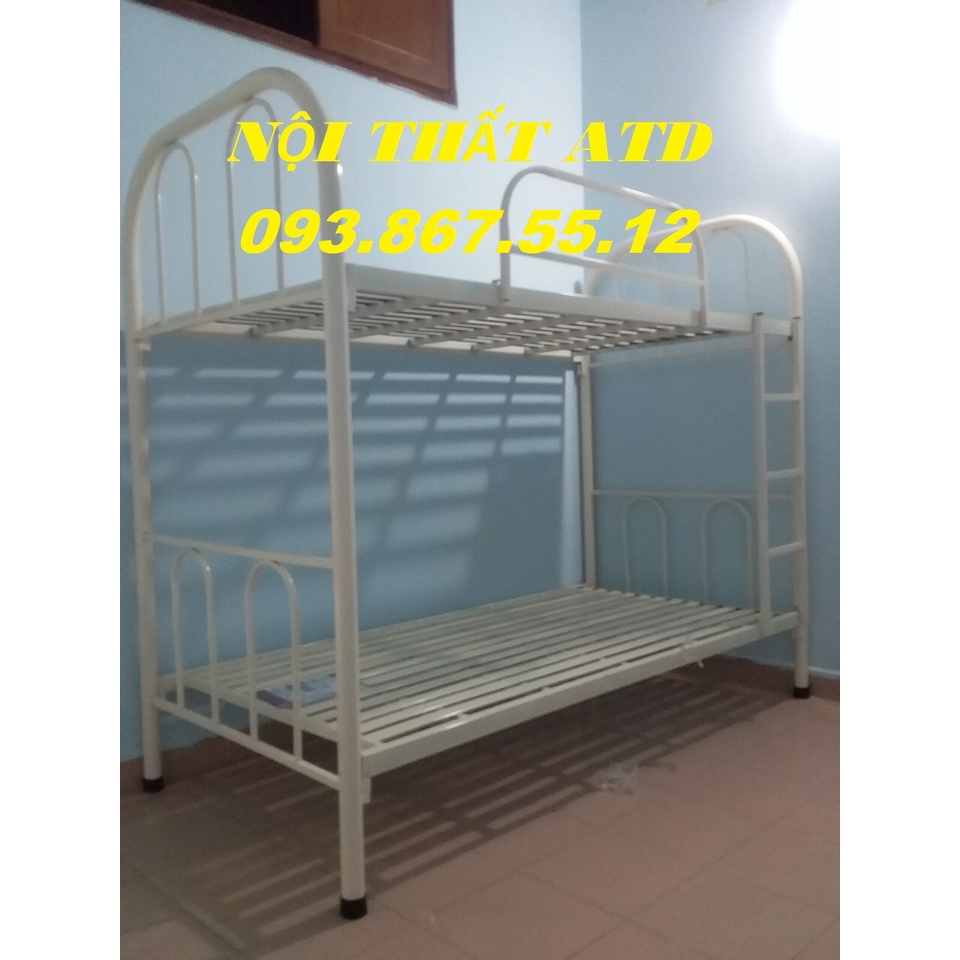 GIƯỜNG TẦNG sắt tròn đẹp, 1m/1m