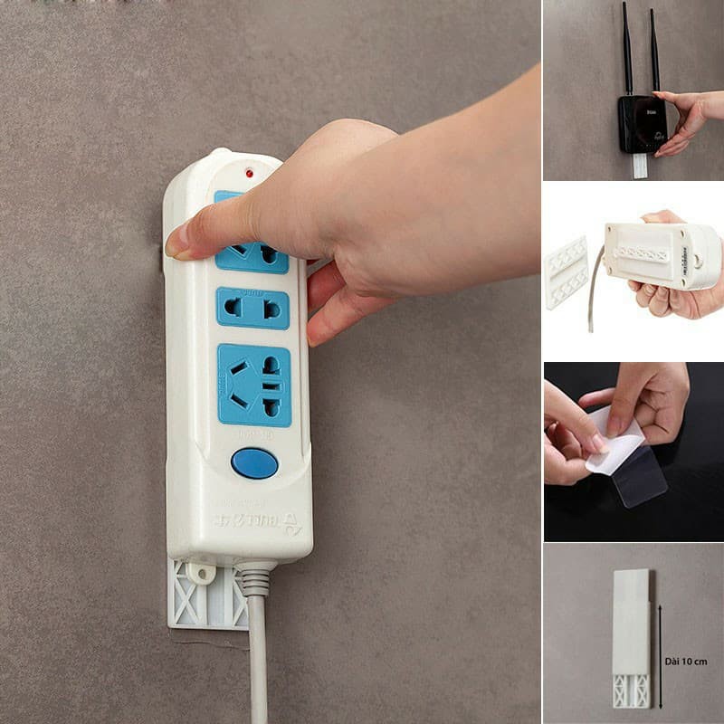 Bộ 2 THANH cố định ổ cắm điện dán tường kèm vỉ tiện dụng làm gọn đường dây an toàn cho bé