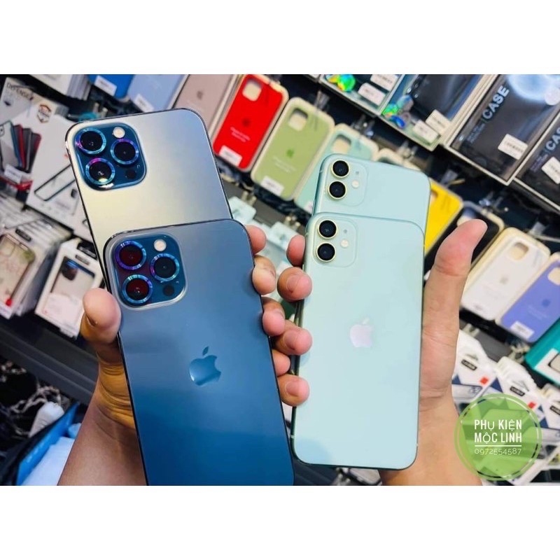 {Full màu lIphone 12 Mini/ 12/12 ProBộ 3 mắt] Dán từng mắt camera chống trầy Chính hãng Kuzoom Bảo vệ
