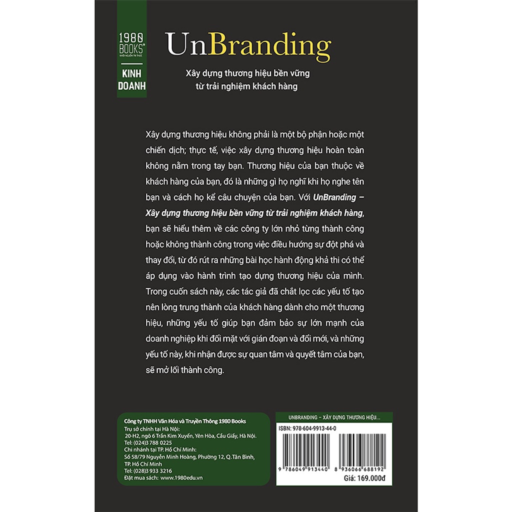 Sách - Unbranding - Xây Dựng Thương Hiệu Bền Vững Từ Trải Nghiệm Khách Hàng