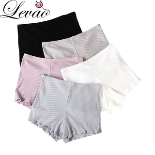 Quần lót boxer LEVAO vải cotton phối ren thời trang cho nữ