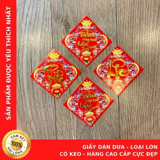 Giấy Dán Dưa Chữ Việt Có Keo Dán Loại Lớn (12cmx12cm) - Hàng Cao Cấp - Cửa Hàng Chú Sa Di Hoan Hỉ