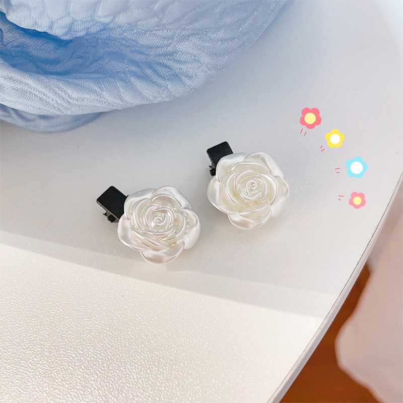 Kẹp Tóc Mái Mỏ Vịt Đính Hoa Trà Ngọt Ngào Dễ Phối Đồ Cho Nữ