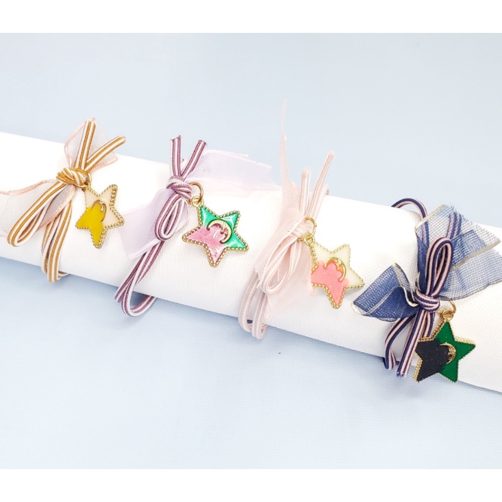 Combo 4 dây cột tóc họa tiết hình ngôi sao dễ thương (T15)