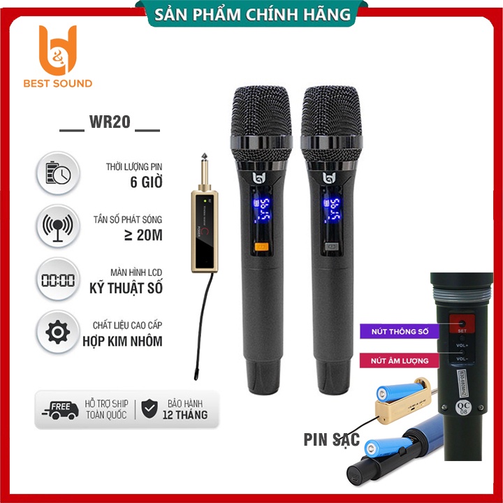 Micro karaoke không dây cao cấp ONTEKCO U10B | MU02, Công nghệ mới âm thanh chân thực, Màn hình LED