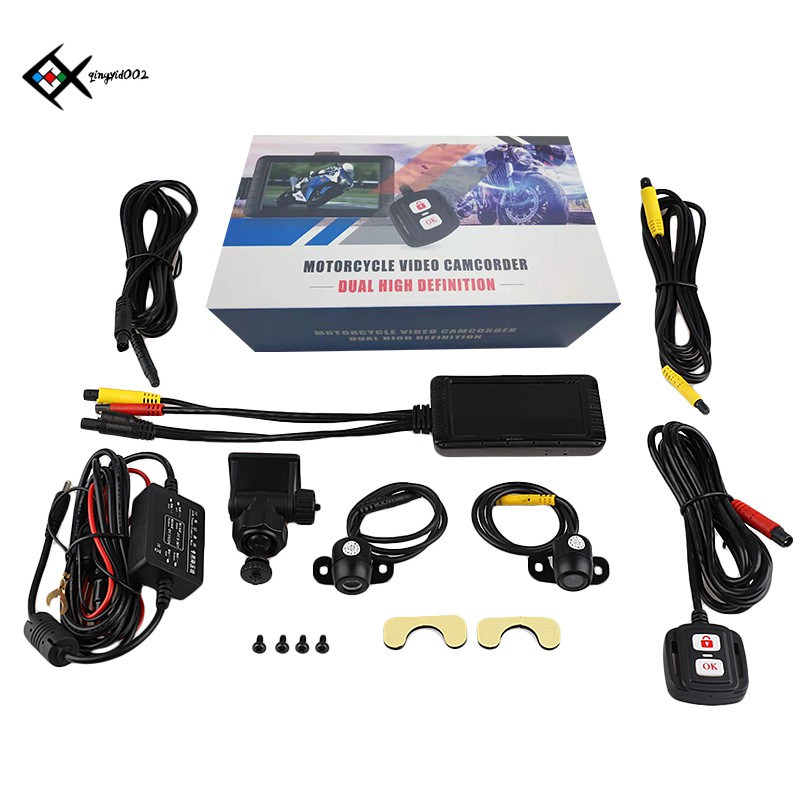 Máy quay hành trình gắn trước sau xe mô tô HD 1080P+720P chống thấm nước | BigBuy360 - bigbuy360.vn