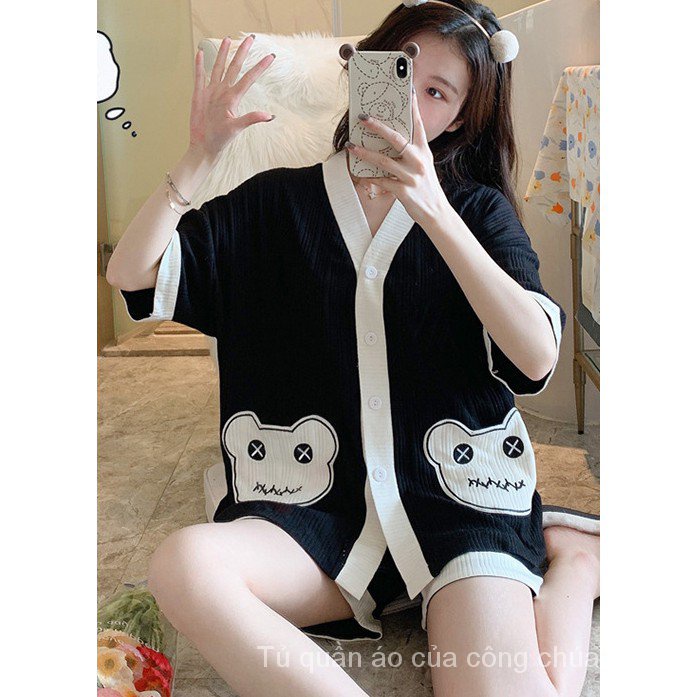 Yukata Bộ Đồ Ngủ Vải Cotton Kiểu Hàn Quốc Thời Trang Mùa Hè 2021 Rsgx