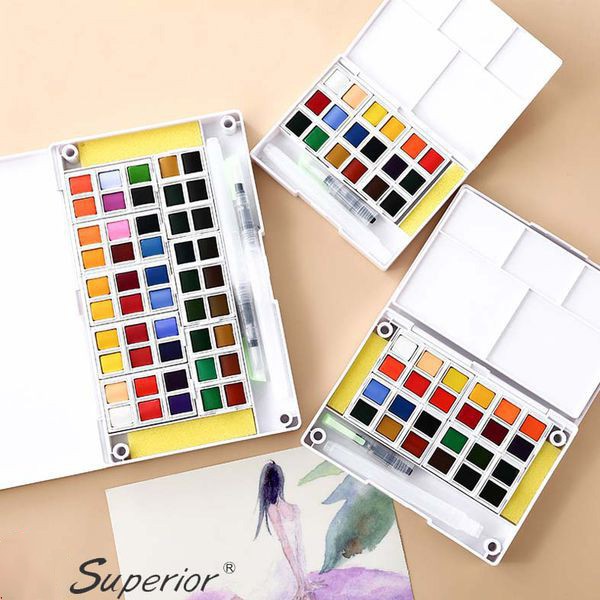 Bộ Màu Nước Water Color Cao Cấp 18 Màu Tặng Bút Nước, 2 Mút, 1 Palette