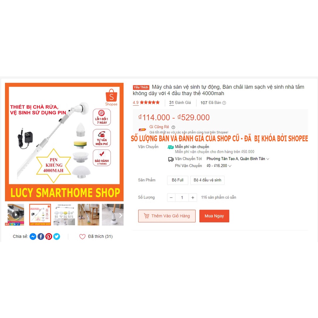 Máy chà sàn vệ sinh tự động, Bàn chải làm sạch vệ sinh nhà tắm không dây với 4 đầu thay thế 4000mah