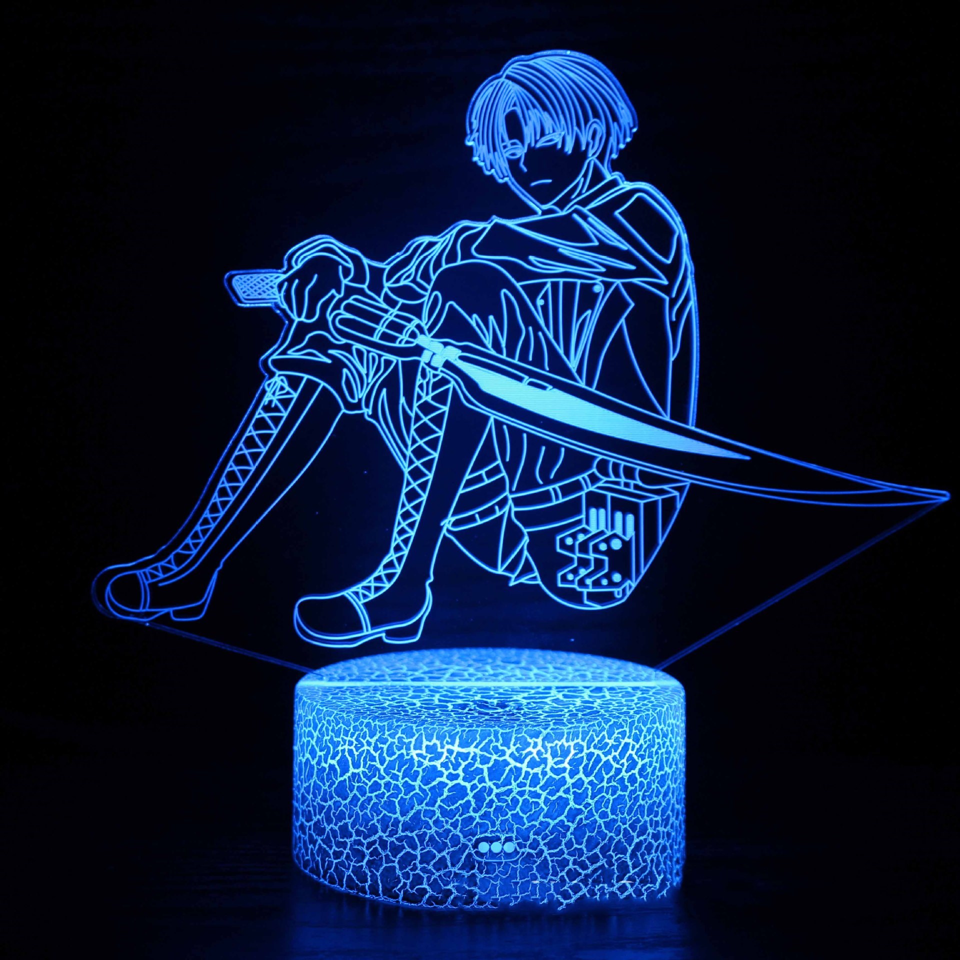 Đèn Bàn 16 Màu Hình Attack On Titan Levi Ackerman 3d + Điều Khiển Từ Xa