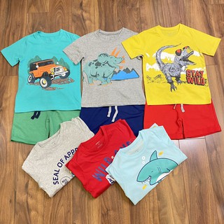 Bộ quần áo cộc tay cotton cho bé trai hàng VNXK
