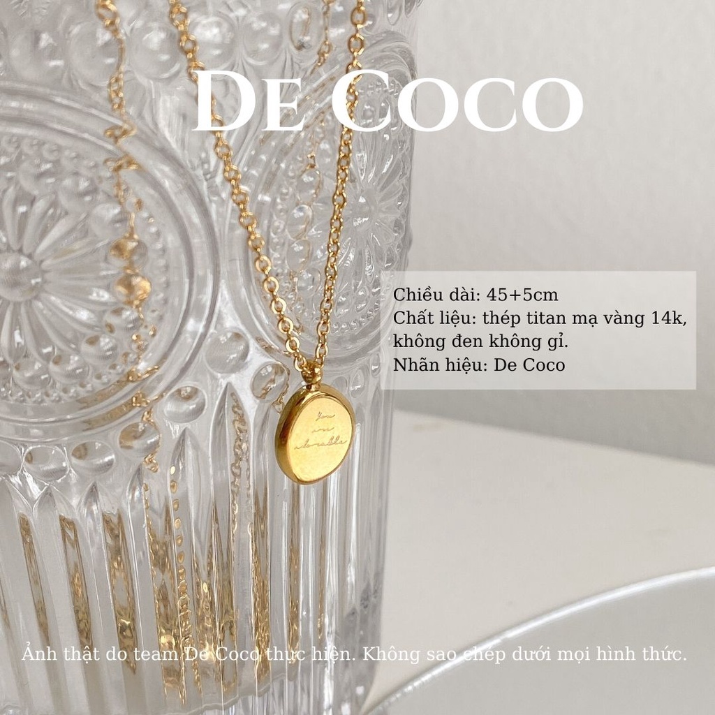 [KHÔNG ĐEN GỈ] Vòng cổ titan Golden Stone De Coco decoco.accessories