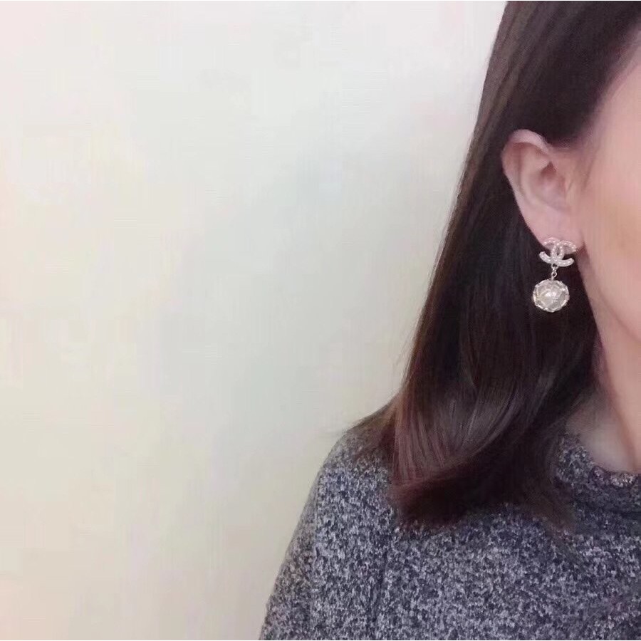 Khuyên tai kim bạc 925 đính kim cương giả sang trọng hợp thời trang
