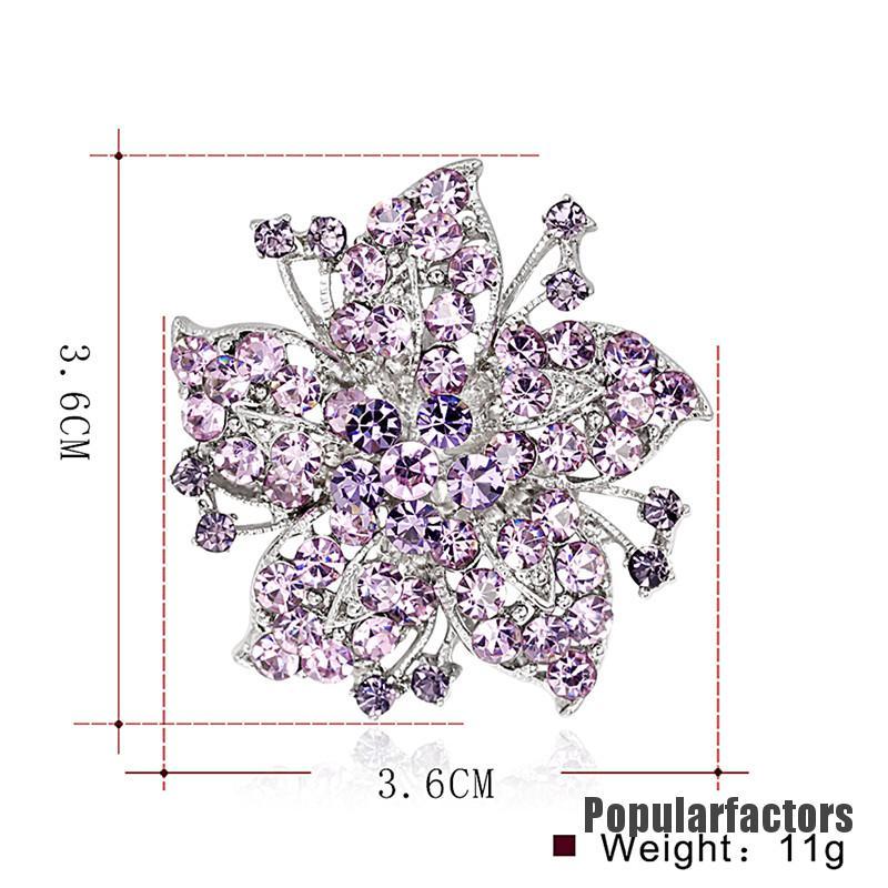 Ghim Cài Áo Hình Bông Hoa Đính Đá Nhân Tạo Thời Trang