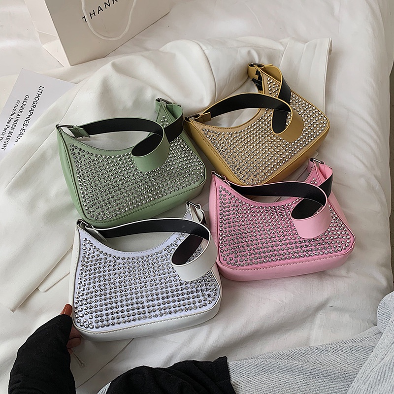 Túi đeo xách tay đính kim cương sáng cổ điển thời trang Hàn Quốc dành cho nữ