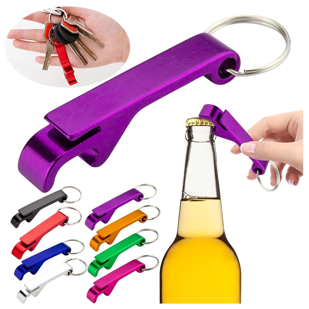 Dụng cụ khui nắp chai bia bằng hợp kim nhôm có móc khóa tiện dụng giao màu ngẫu nhiên