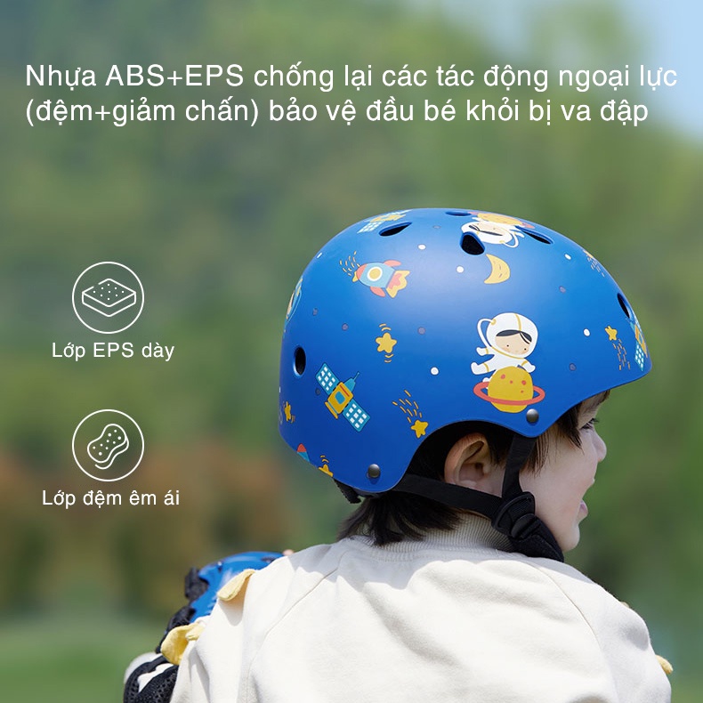 Đồ bảo hộ chân tay cao cấp KUB, mũ nón bảo hộ cho bé an toàn khi chơi thể thao
