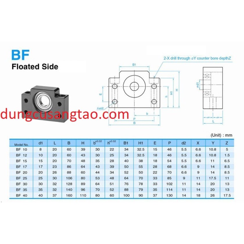 Gối đỡ vít me ball screw BK, BF
