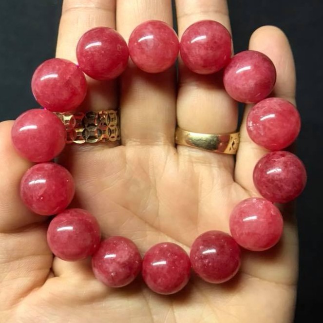 VÒNG TAY ĐÁ PHONG THỦY MAY MẮN - MẦU HỒNG RUBY-14LY