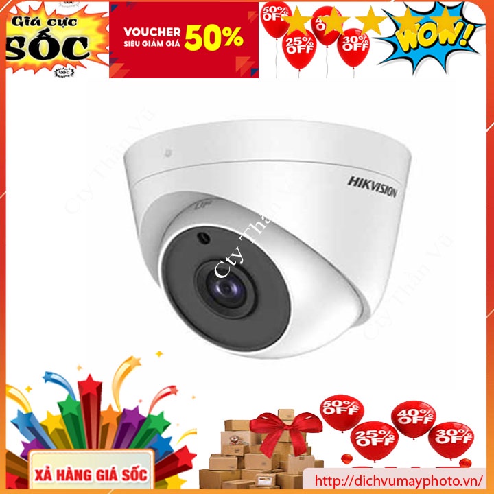 Camera ghi hình TVI Hik 2MP DOME to vỏ sắt hồng ngoại 40m, mã DS 2CE-56D0T-IT3