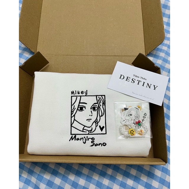 Túi thêu tên theo yêu cầu , túi cavas 💕